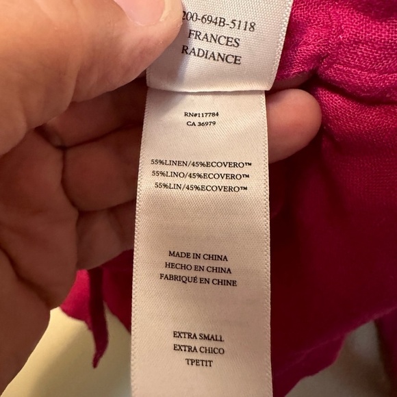 Rails Frances Linen Blend Button-Up Long Sleeve Shirt Pink Size XS Causal - Picture 4 of 5